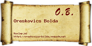 Oreskovics Bolda névjegykártya